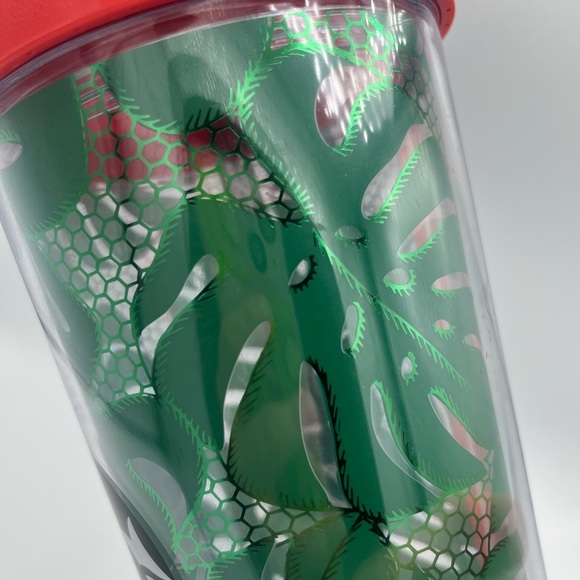 Starbucks Tropical Leaves Venti Cold Drink Tumbler 24 oz Green & Metallic Lace - Picture 6 of 15